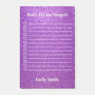 Post-it® Liste de tâches personnalisée avec strass violet