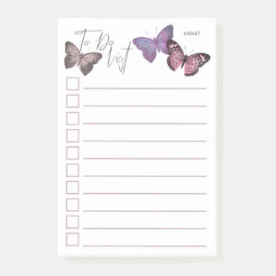 Post-it® Liste de tâches personnalisée Papillon