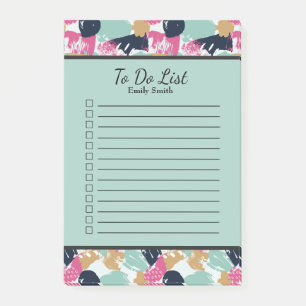 Post-it® Liste de tâches personnalisée rose bleu noir