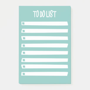 Post-it® Liste de tâches simple et girly Turquoise Bleu Bla