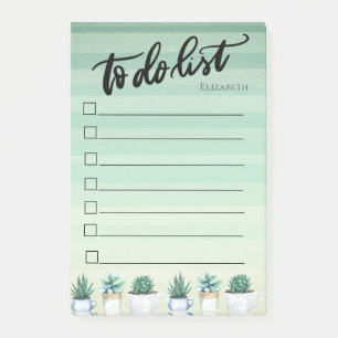 Post-it® Liste de tâches verte Cactus, Succulentes
