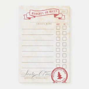 Post-it® Liste de vérification du Père Noël Naughty ou Nice