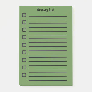 Post-it® Liste d'épicerie Green Sticky Notes 2e édition