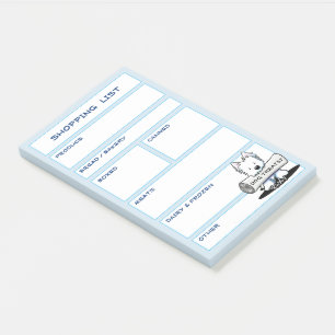 Post-it® Liste d'épicerie KiniArt Westie Post-its