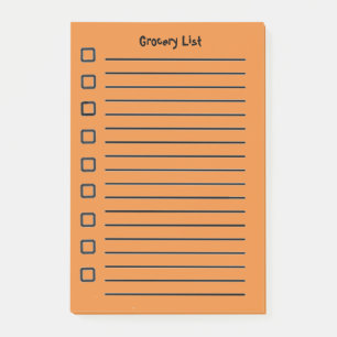 Post-it® Liste d'épicerie Notes à collants orange 2e éditio