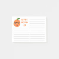 Liste d'épicerie orange bizarre