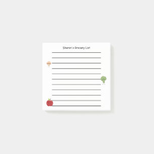 Post-it® Liste d'épicerie personnalisée avec légumes et pom