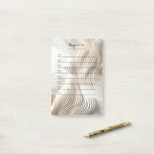 Post-it® Liste des activités de l'ivoire sculpté (Sur un bureau)