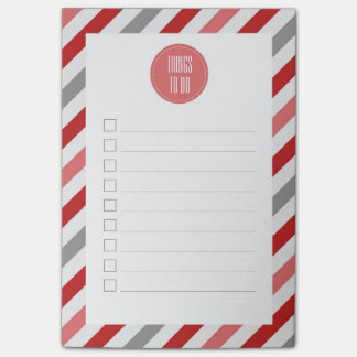 Post-it® Liste des bandes diagonales rouges et roses