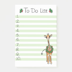 Post-it® Liste des choses à faire Noël Girafe de vacances H