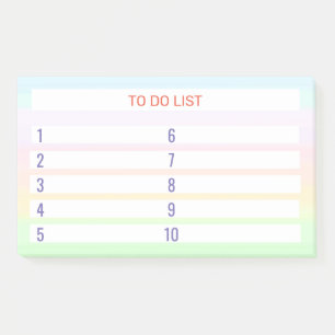 Post-it® Liste des choses à faire sur les couleurs pastel