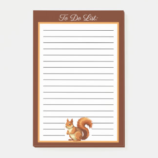 Post-it® Liste des écureuils rouges à faire personnalisés