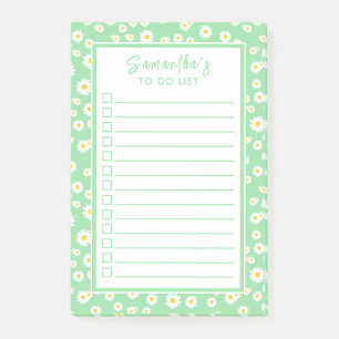 Post-it® Liste des marguerites de printemps de saumons vert