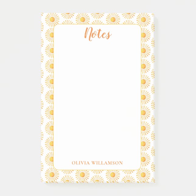 Post-it® Liste des pages du planificateur Sunshine (Devant)