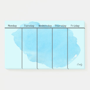 Post-it® Liste des tâches Aquarelle bleue Ajouter un nom g