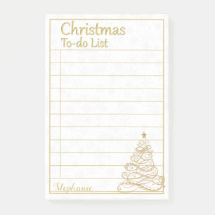 Post-it® Liste des tâches : Arbre de Noël Golden Filigree