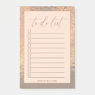 Post-it® Liste d'Or Rose moderne à faire Personnalisé