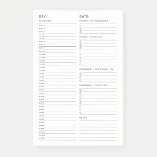 Post-it® Liste simple minimaliste quotidienne à faire