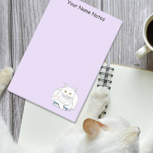 Post-it® Livre de chat blanc drôle lisant humour violet