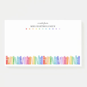 Post-it® Livres de couleurs arc-en-ciel Une note de l'ensei