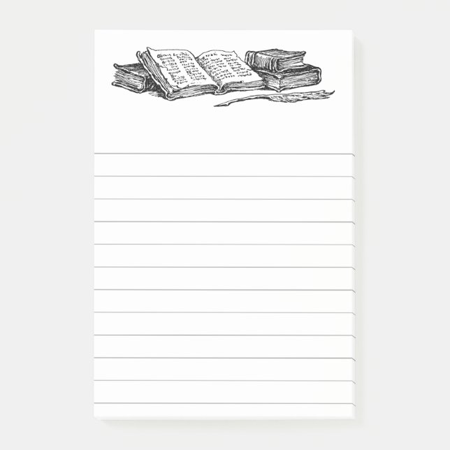 Post-it® Livres vintages et qualité d'écriture avec des lig (Devant)