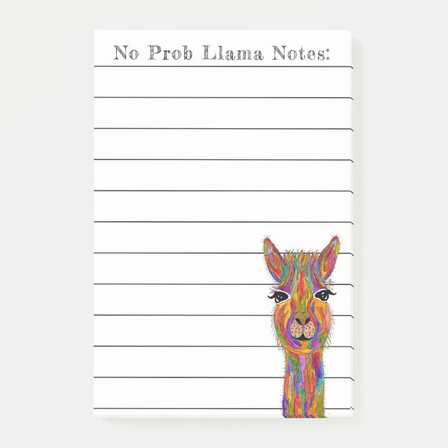 Post-it® Llama Alpaca mignonne et colorée (Devant)
