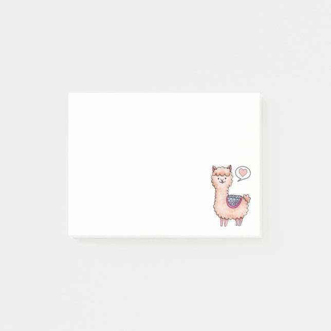 Post-it® Llama au cœur (Devant)