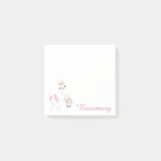 Post-it® Llama Cute Personnalisée Avec Lanterne & Fleurs
