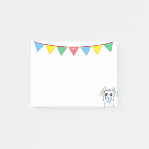 Post-it® Llama dessin animé et rubans multicolores Liste de