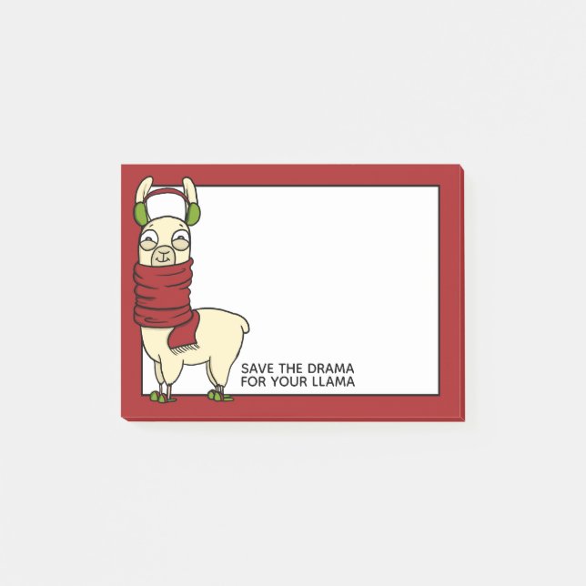 Post-it® Llama d'hiver | Dans les bouffées d'oreilles et le (Devant)