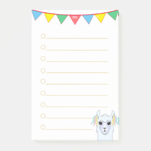 Post-it® Llama et rubans multicolores Liste de choses à fai