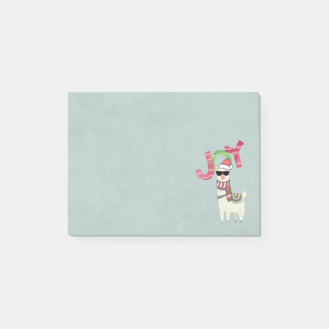 Post-it® Llama portant un chapeau de Père Noël et lunettes  (Devant)