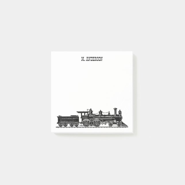 Post-it® Locomotive avec voiture de charbon personnalisée (Devant)