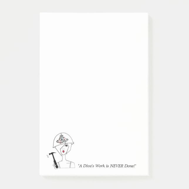 Post-it® "L'oeuvre d'un Diva n'est jamais faite !" (Devant)