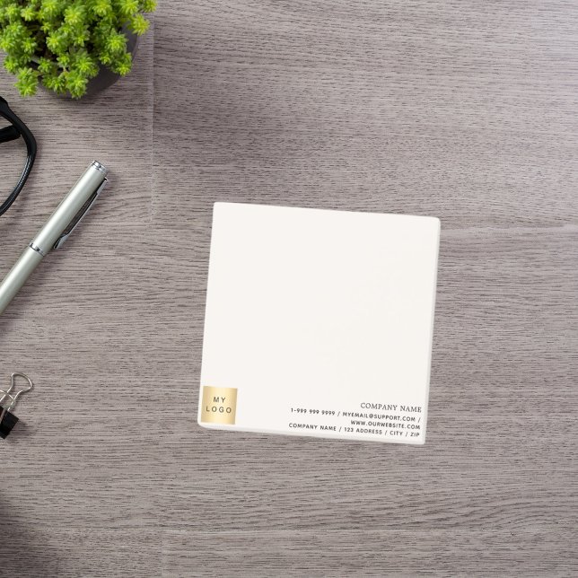 Post-it® Logo affaires crème beige (Créateur téléchargé)