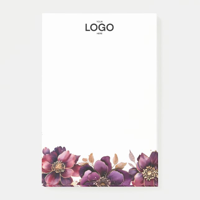 Post-it® Logo classique élégant violet doré (Devant)