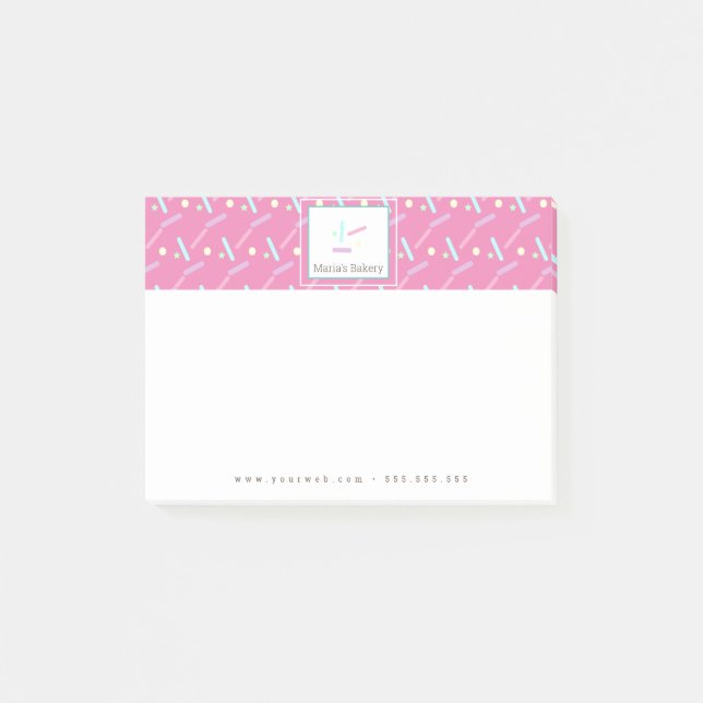 Post-it® Logo de gâteau de boulangerie de paillettes de con (Devant)