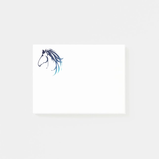 Post-it® Logo de la tête de cheval classique en bleu (Devant)