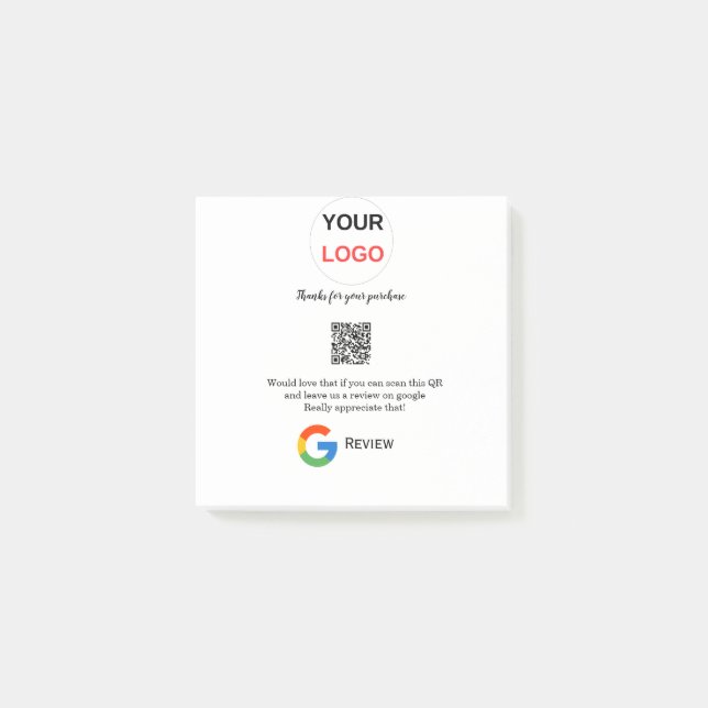 Post-it® logo de l'entreprise de révision Google Scan QR re (Devant)