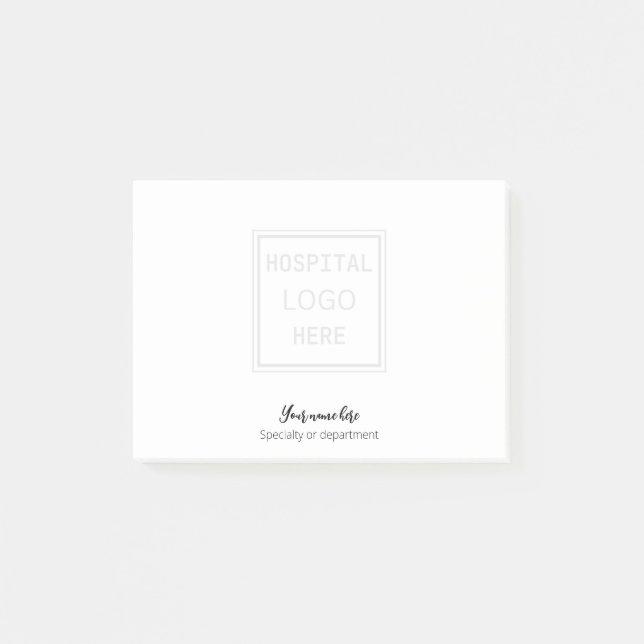 Post-it® Logo de l'hôpital & nom & département nuse poste d (Devant)