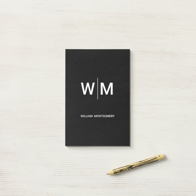 Post-it® Logo de marque noire | Entreprise (Sur un bureau)