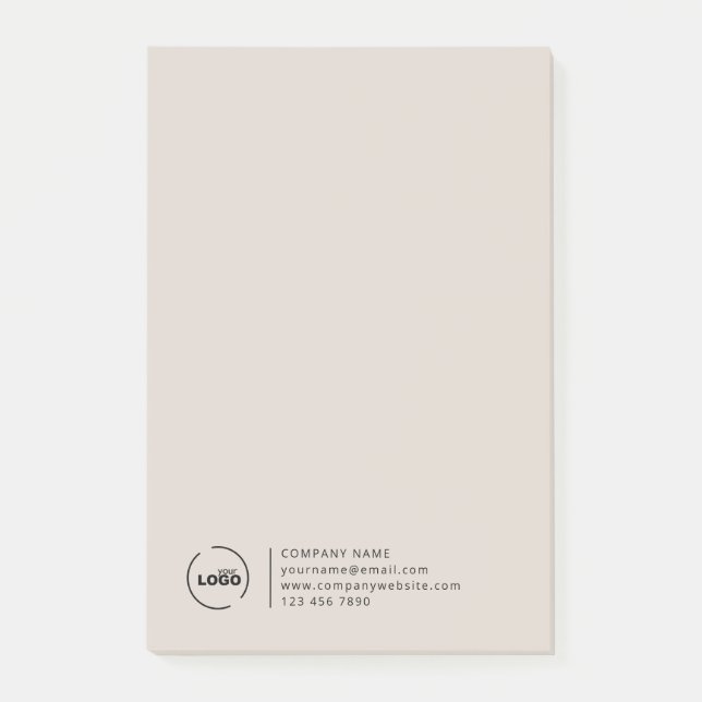 Post-it® Logo de société moderne professionnel beige (Devant)