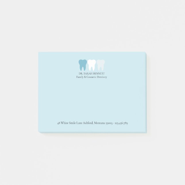 Post-it® Logo Dentaire De Dentiste Moderne Élégant Personna (Devant)