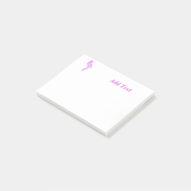 Post-it® Logo d'entreprise de flamingo rose néon texte pers (Incliné)