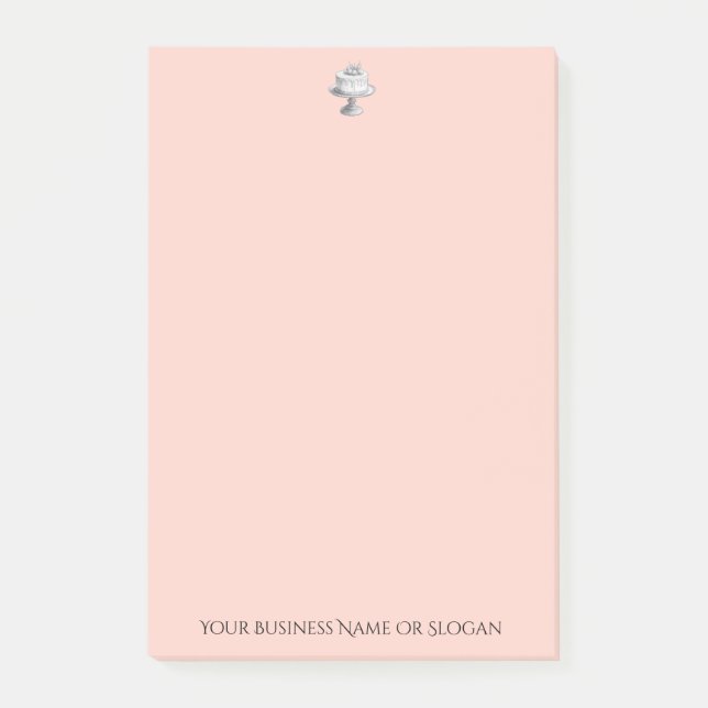 Post-it® Logo d'entreprise personnalisé sur mesure pêche (Devant)