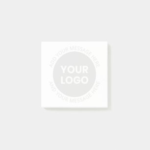 Post-it® Logo d'entreprise & Texte modifiable Blanc & Gris