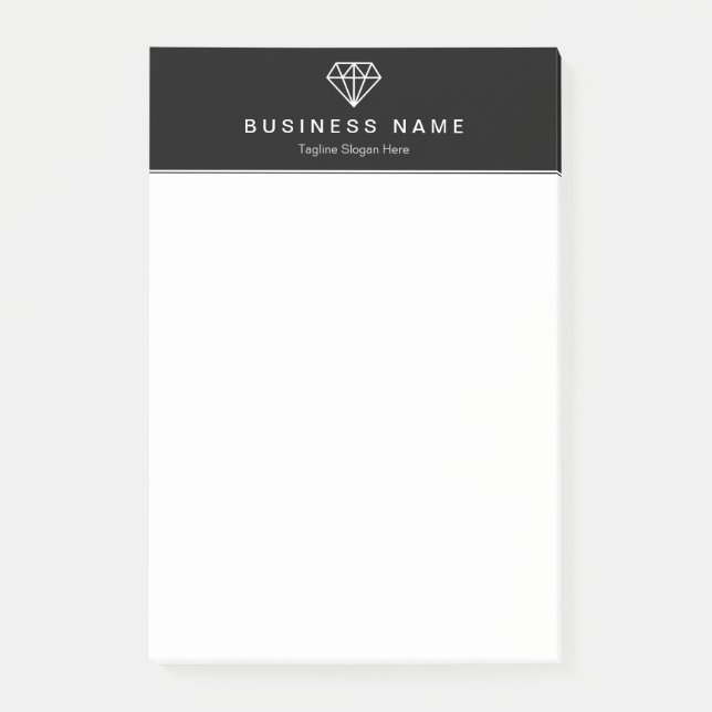 Post-it® Logo Diamond classique noir et blanc (Devant)