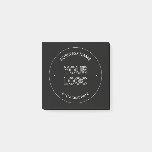 Post-it® Logo et nom d'entreprise modifiables | Noir (Devant)