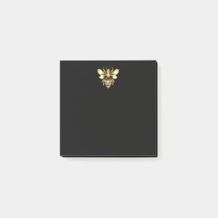 Post-it® Logo Faux Gold Foil Bee Polygonal sur Noir