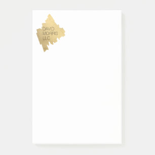 Post-it® Logo Luxe Abstrait Gold Brushstroke en blanc